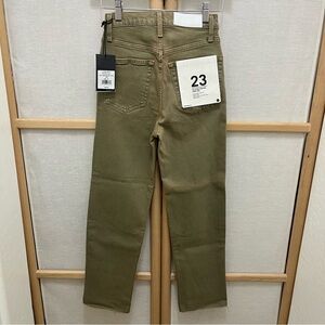 RE/DONE 70's Ultra High Rise Stove Pipe Jeans in Washed Sage Size 23